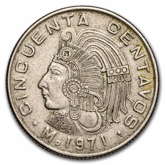 1970-1983 Mexico 50 Centavos Avg Circ 1970-1983 Mexico 50 Centavos Avg Circ