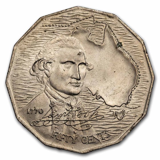 1970 Australia 50 Cent Captain Cook 200th Anniversary BU 1970 Australia 50 Cent Captain Cook 200th Anniversary BU
