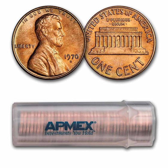 1970-D Lincoln Cent 50-Coin Roll BU 1970-D Lincoln Cent 50-Coin Roll BU