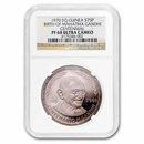 1970 Equatorial Guinea Proof Silver 75 Pesetas Gandhi PF-68 NGC