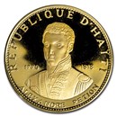 1970 Haiti Gold 60 Gourdes Alexandre Petion Proof