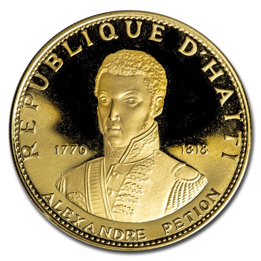 1970 Haiti Gold 60 Gourdes Alexandre Petion Proof