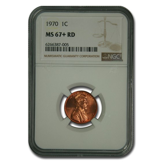 1970 Lincoln Cent MS-67+ NGC (Red)