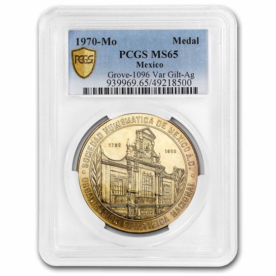 1970-Mo Mexico Coat of Arms Medal MS-65 PCGS (Grove-1096, Gilt) 1970-Mo Mexico Coat of Arms Medal MS-65 PCGS (Grove-1096, Gilt)