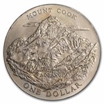 1970 New Zealand Dollar Mount Cook BU
