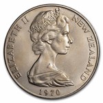 1970 New Zealand Dollar Mount Cook BU