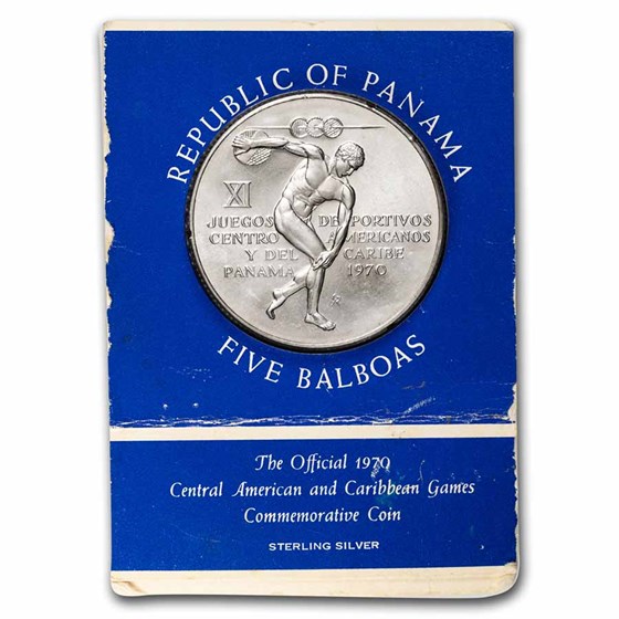 1970 Panama Silver 5 Balboas CAC BU/Proof (OGP) 1970 Panama Silver 5 Balboas CAC BU/Proof (OGP)