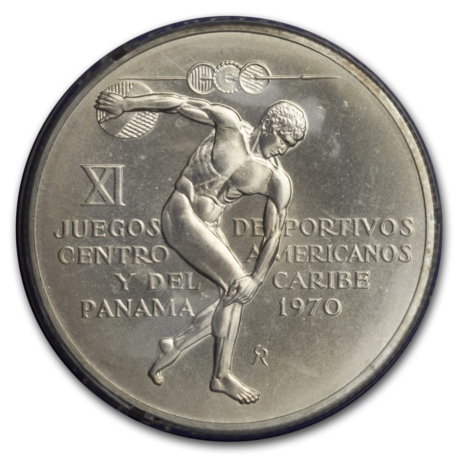 Buy 1970 Panama Silver 5 Balboas CAC Games AU | APMEX