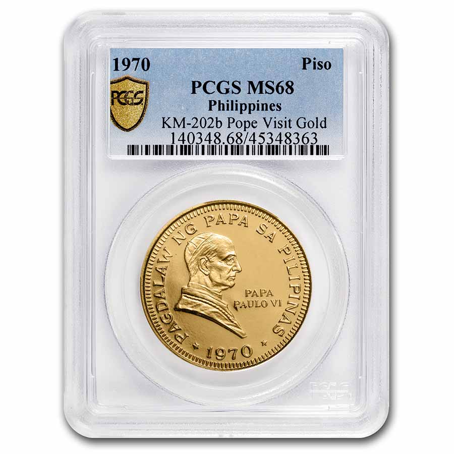 Buy 1970 Philippines Gold Piso Pope Paul VI MS-68 PCGS | APMEX