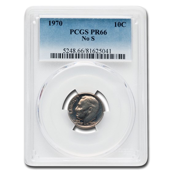 1970 Roosevelt Dime PR-66 PCGS (No S) 1970 Roosevelt Dime PR-66 PCGS (No S)