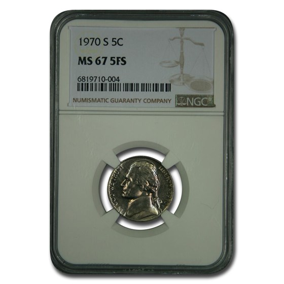 1970-S Jefferson Nickel MS-67 NGC (FS) 1970-S Jefferson Nickel MS-67 NGC (FS)