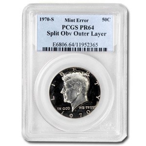 1970-S Kennedy Half Dollar Proof-64 PCGS (Split Obv Outer Layer) 1970-S Kennedy Half Dollar Proof-64 PCGS (Split Obv Outer Layer)