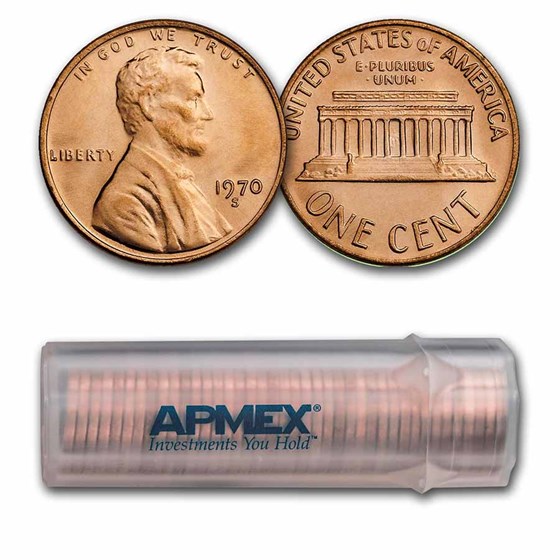 1970-S Lincoln Cent 50-Coin Roll BU 1970-S Lincoln Cent 50-Coin Roll BU