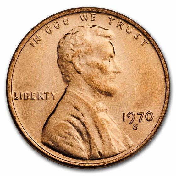 1970-S Lincoln Cent Large Date BU (Red)