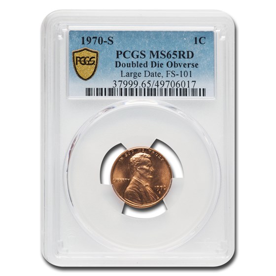 1970-S Lincoln Cent MS-65 PCGS (Red, Lg Date, DDO, FS-101) 1970-S Lincoln Cent MS-65 PCGS (Red, Lg Date, DDO, FS-101)