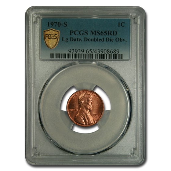 1970-S Lincoln Cent MS-65 PCGS (Red, Lg Date, DDO) 1970-S Lincoln Cent MS-65 PCGS (Red, Lg Date, DDO)