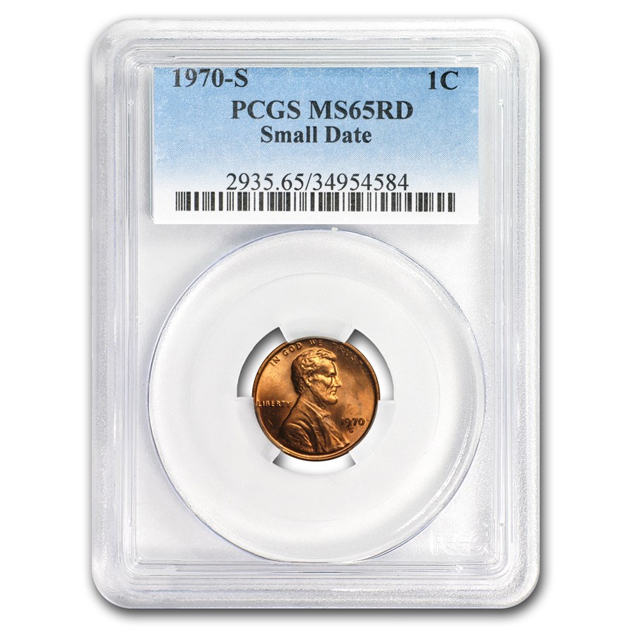 1970-S Lincoln Cent Small Date MS-65 PCGS (Red)