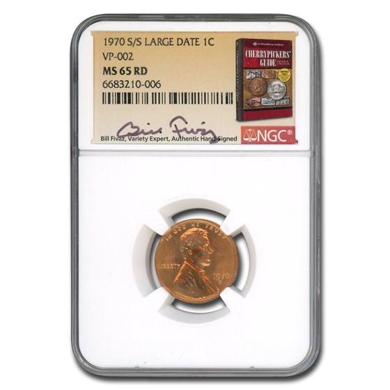 1970-S/S Lincoln Cent MS-65 NGC (Red, Large Date, VP-002, Fivaz) 1970-S/S Lincoln Cent MS-65 NGC (Red, Large Date, VP-002, Fivaz)