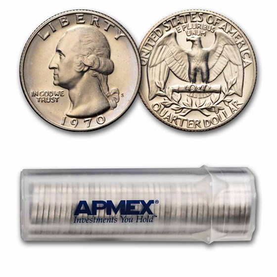 1970-S Washington Quarter 40-Coin Roll Proof 1970-S Washington Quarter 40-Coin Roll Proof