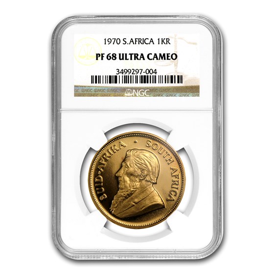 1970 South Africa 1 oz Gold Krugerrand PF-68 NGC 1970 South Africa 1 oz Gold Krugerrand PF-68 NGC