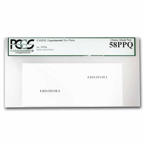 1970s C.O.P.E. Test AU-58 PPQ PCGS Experimental Test 1970s C.O.P.E. Test AU-58 PPQ PCGS Experimental Test
