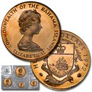 1971-1972 Bahamas 4-Coin Gold Proof Set