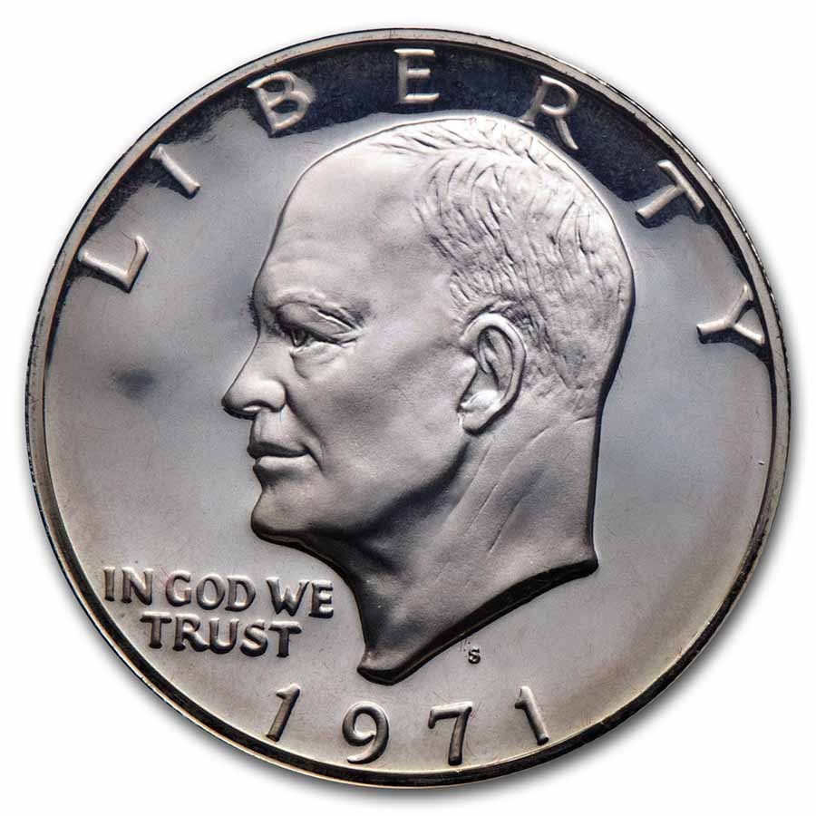 1971-1974 40% Silver Eisenhower Dollar Proof (Gold Seal Case)