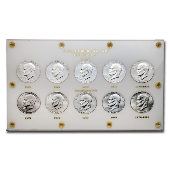 1971-1976 10-Coin Eisenhower Dollar Set BU/Proof (Capital Holder) 1971-1976 10-Coin Eisenhower Dollar Set BU/Proof (Capital Holder)