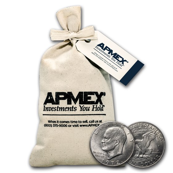 1971-1978 Clad Eisenhower Dollars 100-Coin Bag BU 1971-1978 Clad Eisenhower Dollars 100-Coin Bag BU