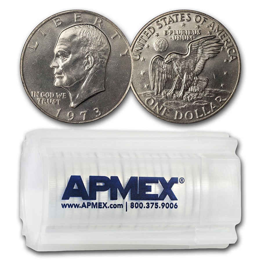 1971-1978 Clad Eisenhower Dollars 20-Coin Roll BU