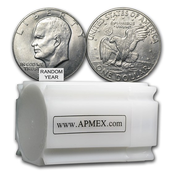 1971-1978 Clad Eisenhower Dollars 20-Coin Roll XF-AU 1971-1978 Clad Eisenhower Dollars 20-Coin Roll XF-AU