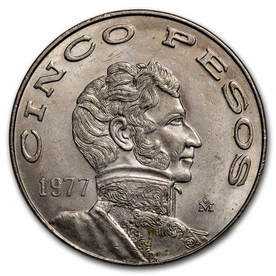 1971-1978 Mexico 5 Pesos AU/BU 1971-1978 Mexico 5 Pesos AU/BU