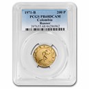 1971-B Colombia Gold 200 Pesos Pan Am Games PR-68 DCAM PCGS