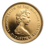 1971 Bahamas Gold 10 Dollars Fortress & Palms BU
