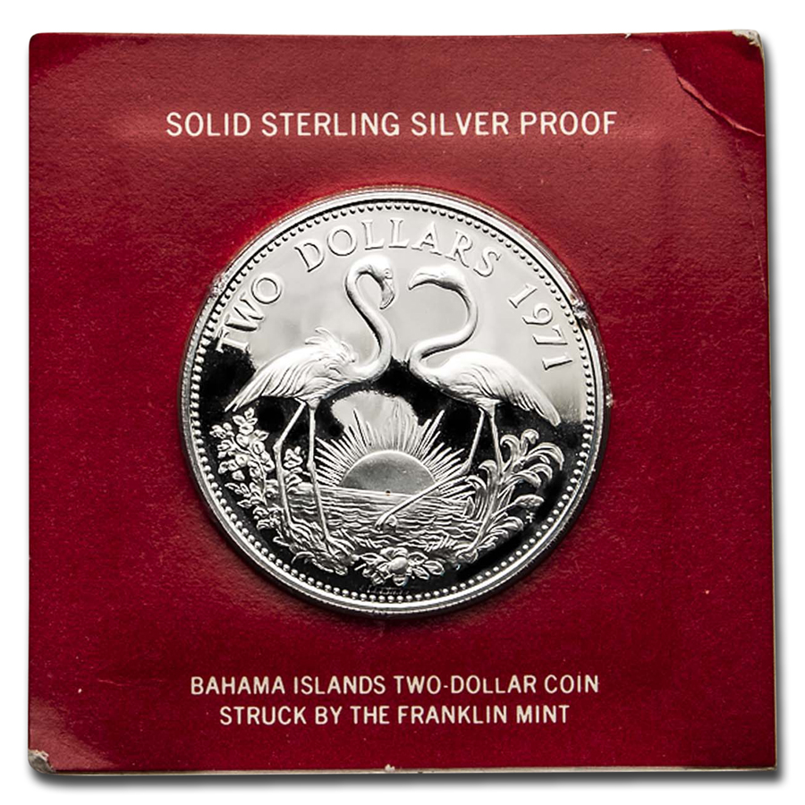 ★★Akina-(^_-)O★★　1971年バハマ2ドル記念銀貨★MS68 Buy 1971 Bahamas Silver $2 Proof | APMEX