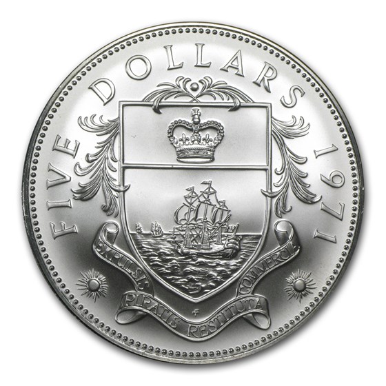 1971 Bahamas Silver $5 BU 1971 Bahamas Silver $5 BU