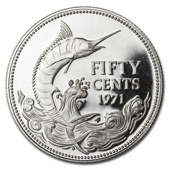 1971 Bahamas Silver 50 Cents Proof 1971 Bahamas Silver 50 Cents Proof