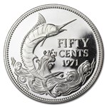 1971 Bahamas Silver 50 Cents Swordfish Proof