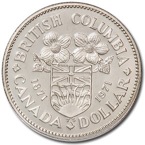 1971 Canada Nickel Dollar British Columbia BU 1971 Canada Nickel Dollar British Columbia BU