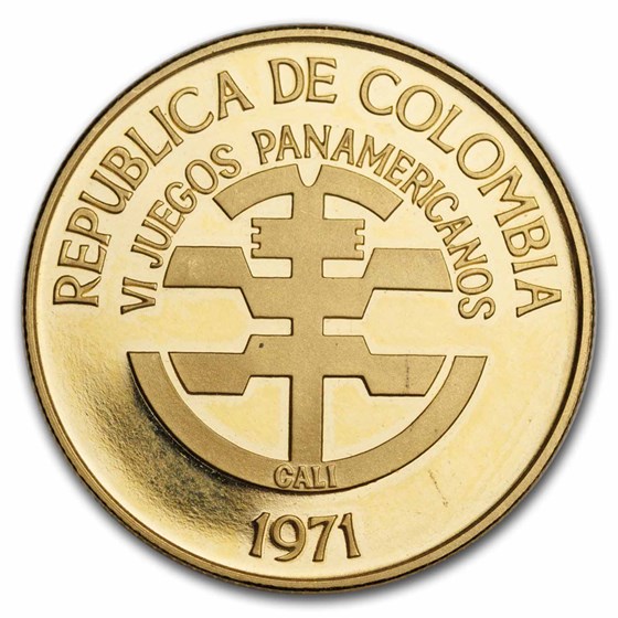 1971 Colombia Proof Gold 200 Pesos 1971 Colombia Proof Gold 200 Pesos