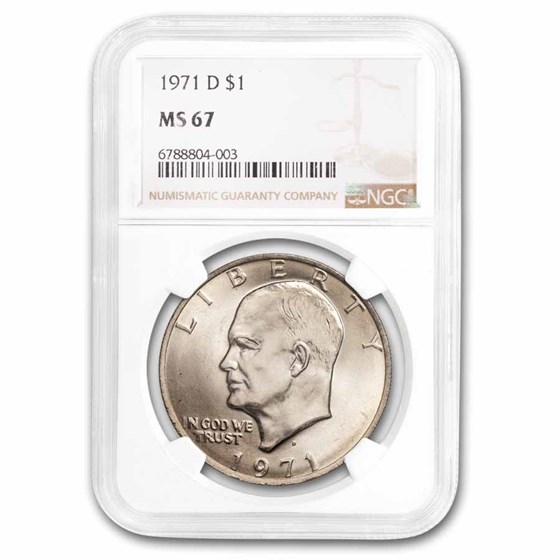 1971-D Clad Eisenhower Dollar MS-67 NGC 1971-D Clad Eisenhower Dollar MS-67 NGC