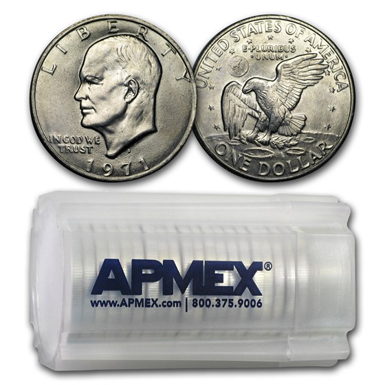 1971-D Clad Eisenhower Dollars 20-Coin Roll BU 1971-D Clad Eisenhower Dollars 20-Coin Roll BU
