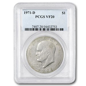 1971-D Eisenhower Dollar VF-20 PCGS (Low Ball Registry) 1971-D Eisenhower Dollar VF-20 PCGS (Low Ball Registry)