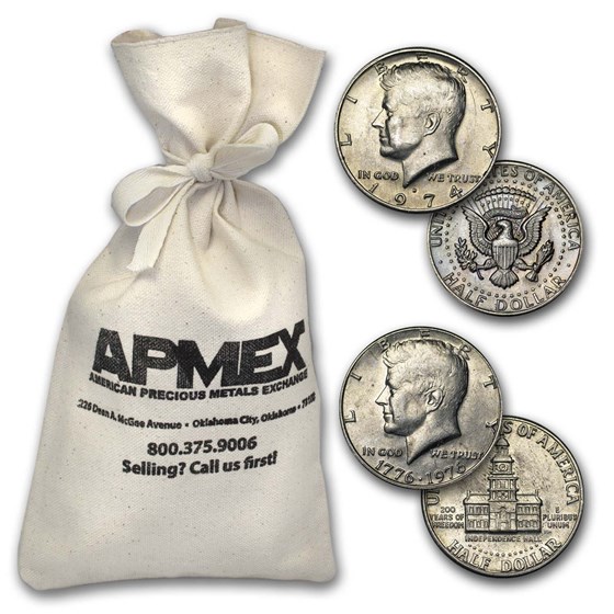 1971-Date Clad Kennedy Half-Dollar $100 Face Value Bag XF-AU 1971-Date Clad Kennedy Half-Dollar $100 Face Value Bag XF-AU