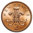 1971 Great Britain Bronze 2 New Pence BU (Red)