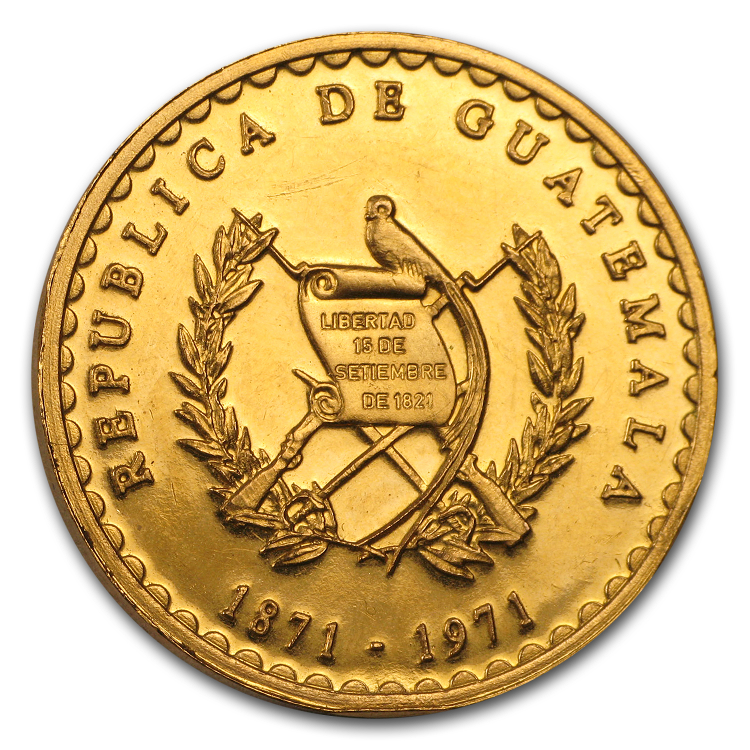Buy 1971 Guatemala Proof Gold Justo Rufino Barrios Centennial