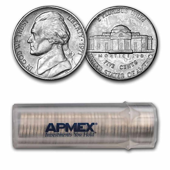 1971 Jefferson Nickel 40-Coin Roll BU 1971 Jefferson Nickel 40-Coin Roll BU