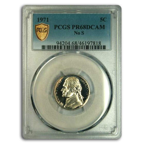1971 Jefferson Nickel PR-68 DCAM PCGS (No S) 1971 Jefferson Nickel PR-68 DCAM PCGS (No S)