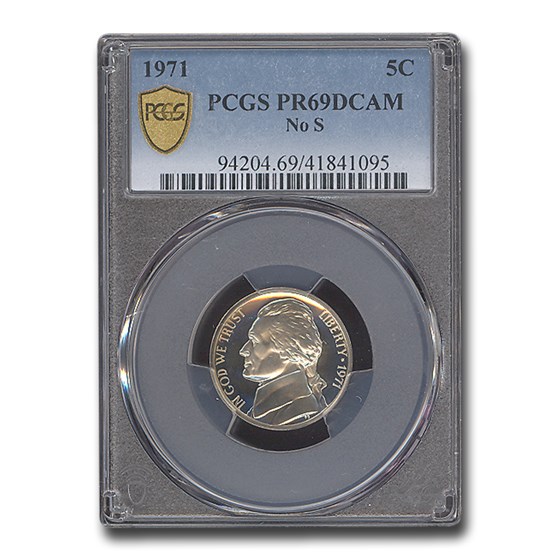 1971 Jefferson Nickel PR-69 DCAM PCGS (No S) 1971 Jefferson Nickel PR-69 DCAM PCGS (No S)