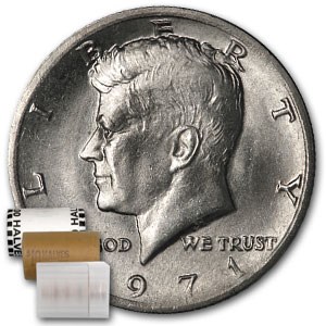 1971 Kennedy Half Dollar 20-Coin Roll BU 1971 Kennedy Half Dollar 20-Coin Roll BU